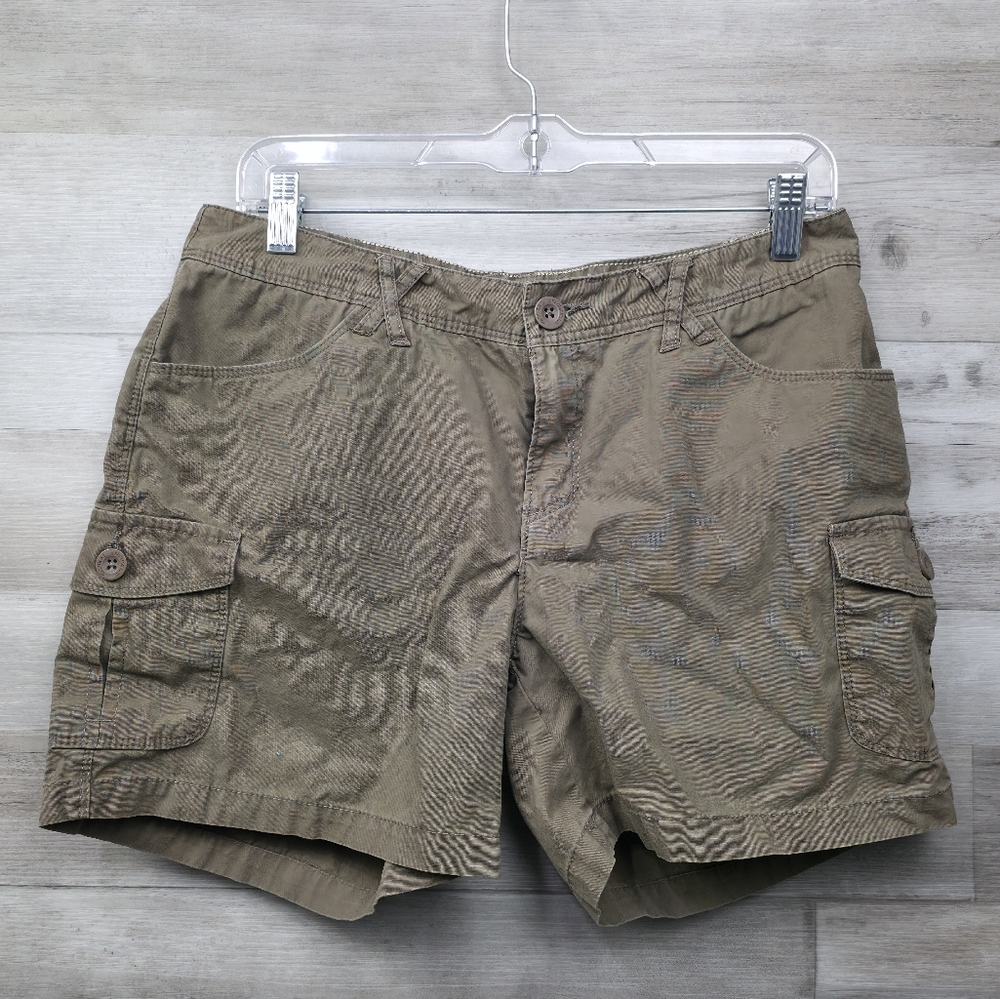 Natural Reflections Brown Khaki Cotton Cargo Shorts Womens Size 8 - Picture 8 of 11